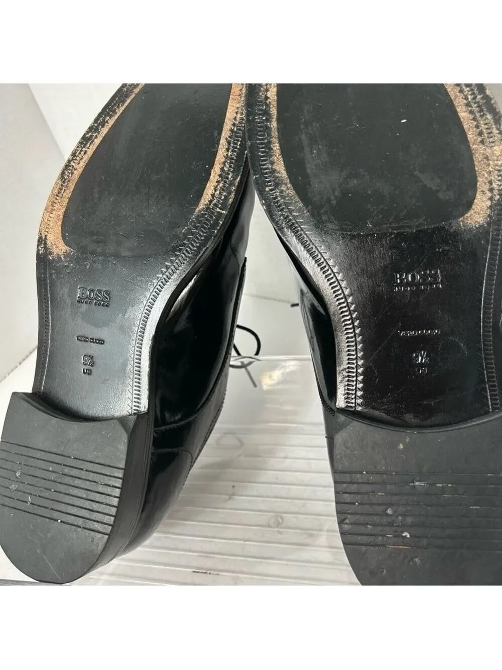Hugo Boss Men’s Dress Shoes 9.5 Patent Leather Black Lace Up Tuxedo Black Tie